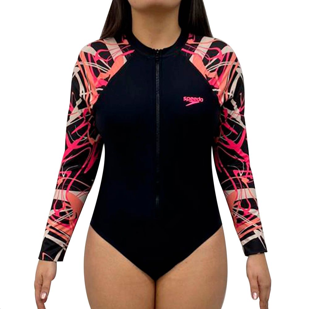 Mujer Trajes De Bano Recreativos Traje De Bano Brush Manga Larga