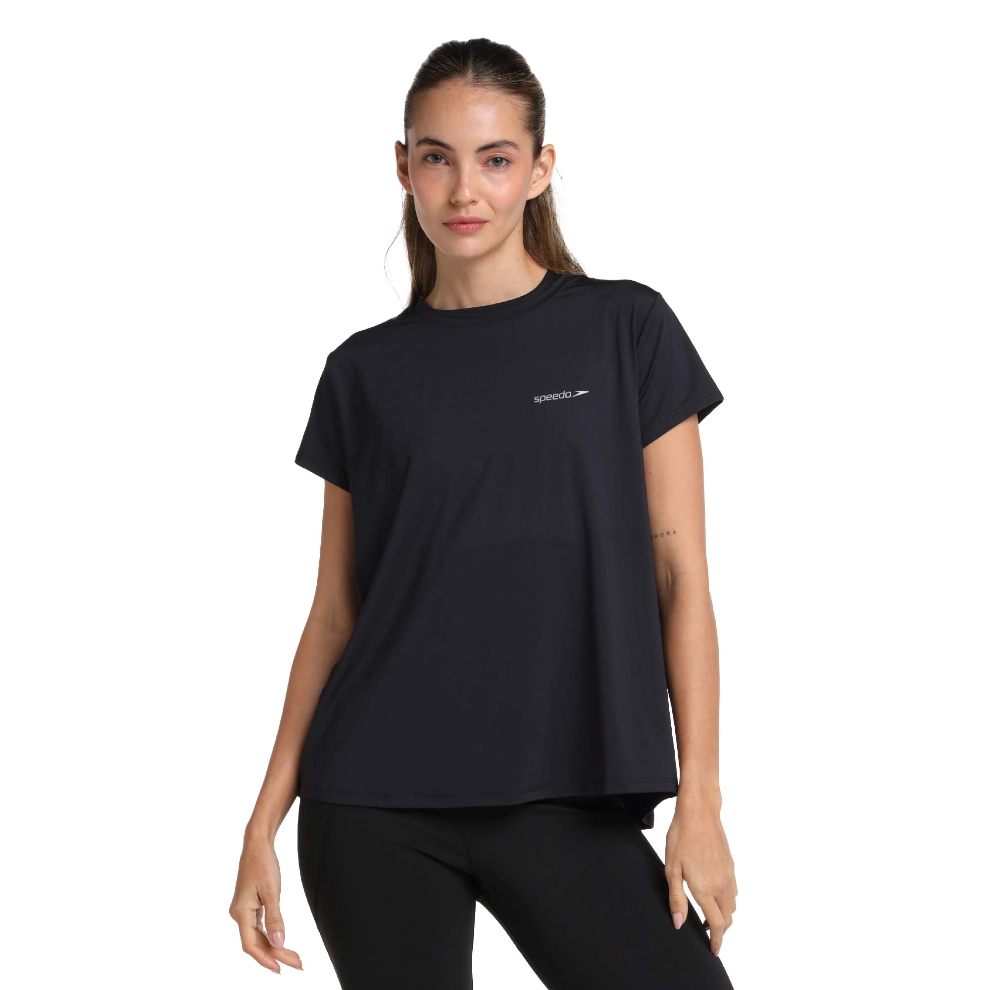 Camisetas-Dama-Femenino-Negro|ropa-y-accesorios-para-nadar|Speedo|Colombia